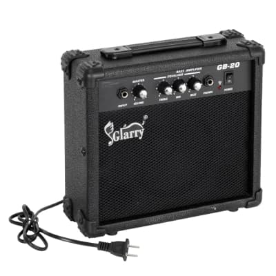 Glarry Black GJazz Electric Bass Guitar + 20W Amplifier image 10
