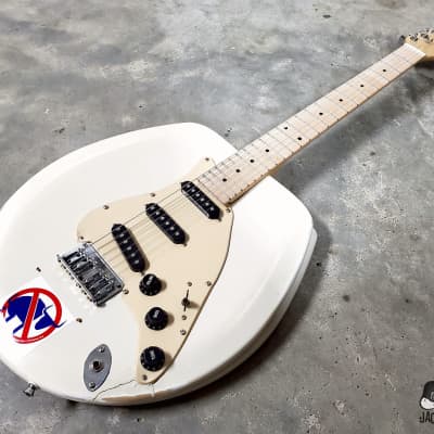 Jack's Guitarcheology "The Stratocrapper" Toilet Seat Electric Guitar (2021, Oly. White Relic) image 5