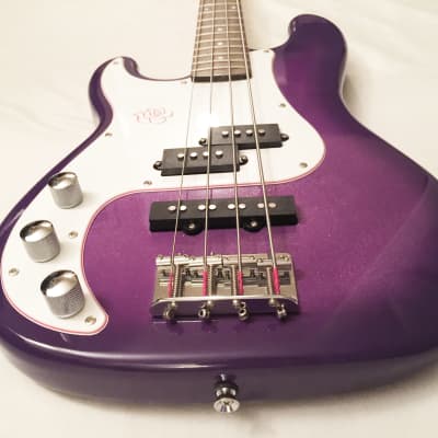 Lefty SX "Rock N Rose" Precision Bass Special Left-Handed Purple Glitter. Great Condition !... image 12
