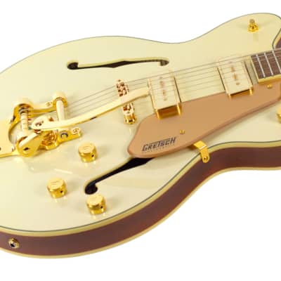 New Gretsch Electromatic Pristine LTD Center Block Double Cut White Gold Top/Natural Back & Sides image 2