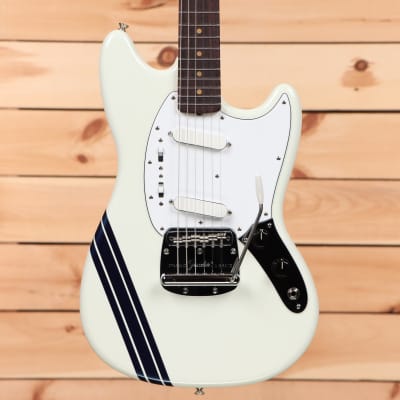 Fender Custom Shop 1964 Mustang NOS - Olympic White with Baltic Blue Racing Stripe - CZ562674 image 2