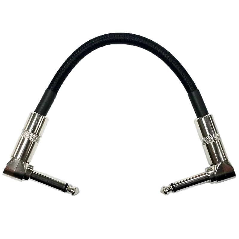 Strukture S6P48 Dual Right Angle 6" Woven Patch Cable, Black image 1