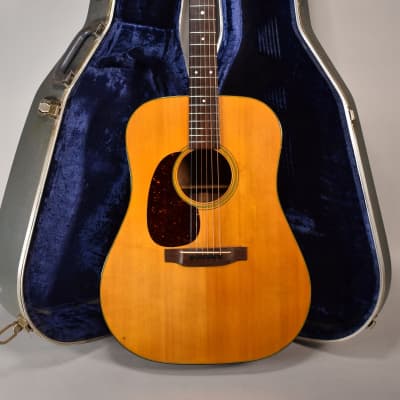 1962 Martin D-18 Natural Finish Left-Handed Conversion Acoustic Guitar w/HSC image 1