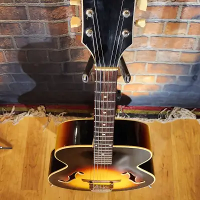 Vintage 1950s National F-Hole Archtop Acoustic With Hard Case, Pickguard, And Amperite Pickup image 7