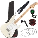 Squier Affinity Stratocaster - Maple, Olympic White GUITAR ESSENTIALS BUNDLE