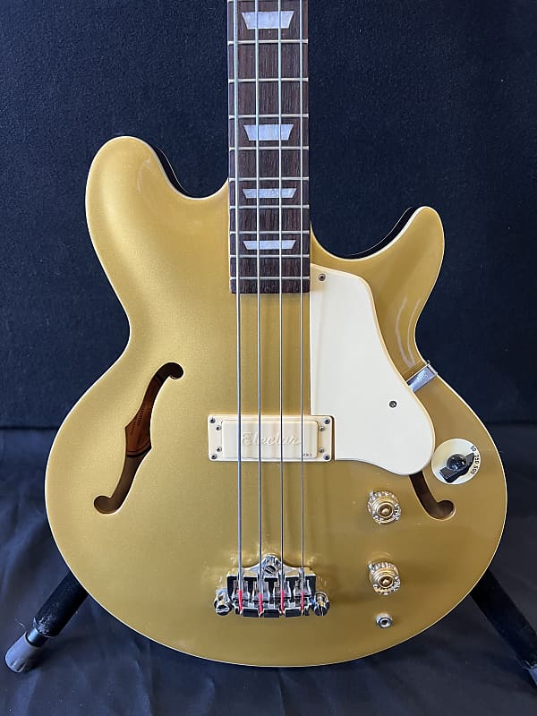 Epiphone Jack Casady Signature Bass 1998 Made in Korea Gold finish. w/Hard  Case