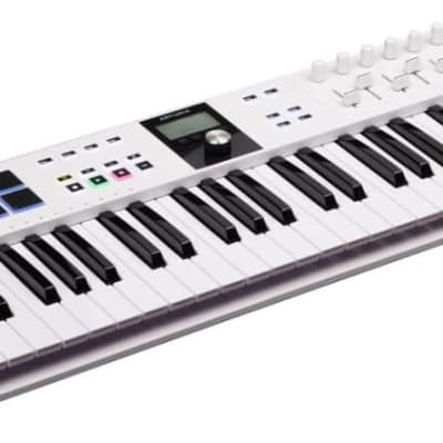 Arturia KeyLab Essential MK3 49 Key Keyboard, MIDI Keyboard Controller Bundle with Sustain Pedal, USB Cable, Polishing Cloth- Music Recording Software Included, MIDI Piano for Home Studio Setup, White image 3