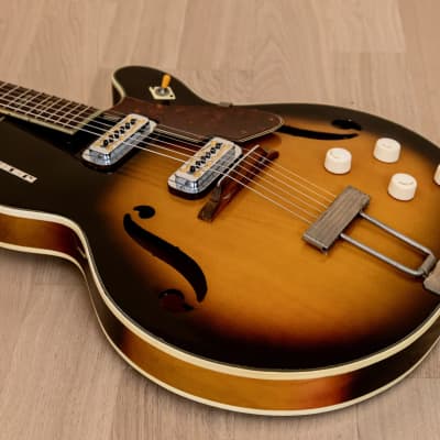 1962 Harmony Meteor H70 Vintage Electric Guitar Sunburst w/ DeArmond Gold  Foils | Reverb