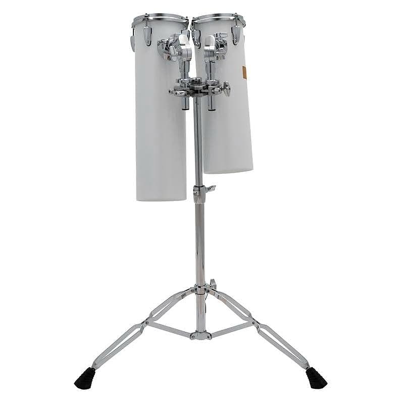 Pearl Rocket Toms w/Stand 18 & 21" White image 1