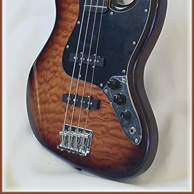 Jazz bass with quilt maple top ( Rosewood OR Maple FB ) by Dillion image 2