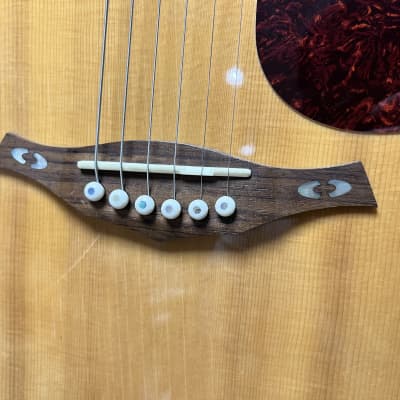 Hohner Vintage Acoustic Guitar Solid Spruce Ovangkol Back & Sides w/ Gig Bag Beautiful Grain View Photos image 5