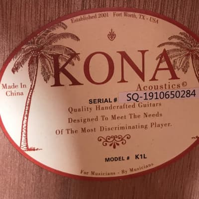 Kona K1 Left Handed Dreadnought Cutaway Acoustic Guitar image 5