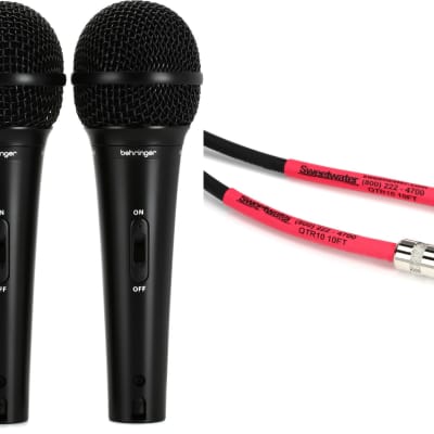 Behringer XM1800S Dynamic Vocal & Instrument Microphone (3-pack)  Bundle with Pro Co EG-10 Excellines Straight to Straight Instrument Cable - 10-foot image 1