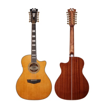 D'Angelico Premier Fulton A/E 12 String Guitar, Vintage Natural, DAPG212VNATAPS image 3