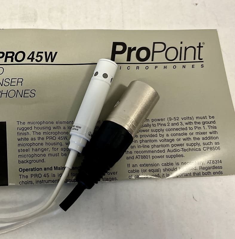 Audio-Technica PRO45W Cardioid Condenser Hanging Microphone 2010s - White image 1