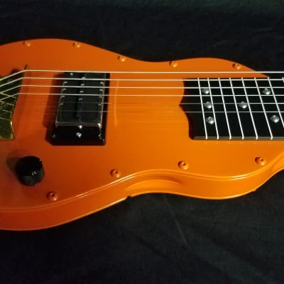 Fouke Industrial Guitars Aluminum Lap Steel Guitar ESSB Model 2022 Illusion Tangerine Twist image 5