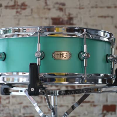 HHG Drums 14x5.5 Tiffany Blue Solid aluminum snare drum 2024 image 8