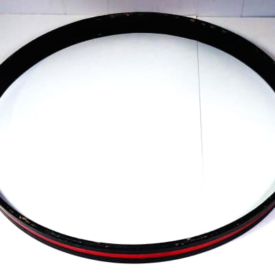 Ludwig 22" Bass Drum Hoops Black w/ Red and Blue Sparkle Inlay- Vistalite? 1970's (?) image 4