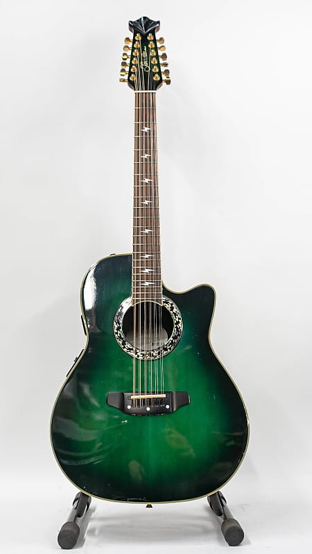 Morris Tornado Z1-12DX 12-String Acoustic Electric Guitar with Gigbag -  Green