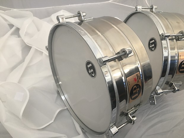 Latin Percussion LP257-S Tito Puente Signature 14" / 15" Stainless Steel Timbales w/ Stand image 1