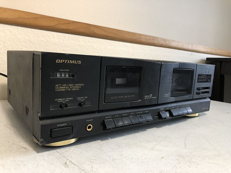 Optimus SCT-49 Double Dual Cassette Stereo Dubbing high quality Tape Deck Player Recorder