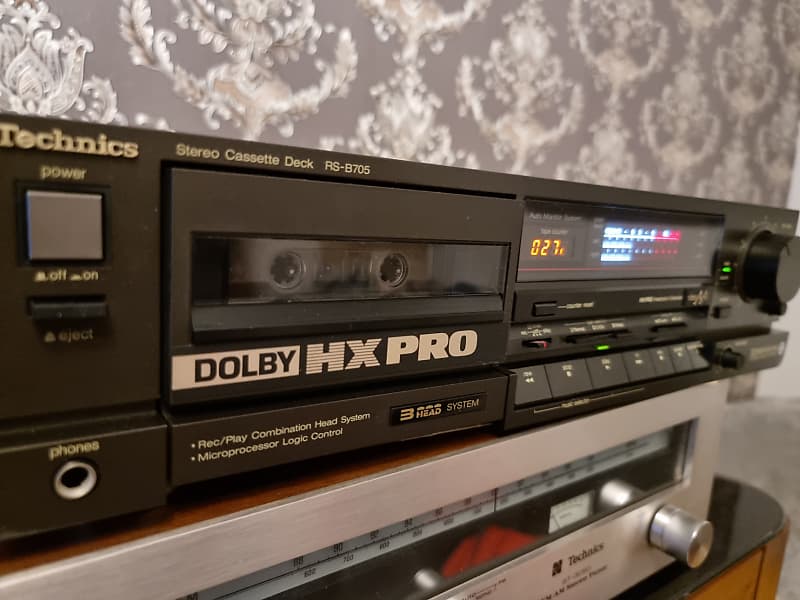 Technics ３ヘッドカセットデッキ RS-B705 Technics RS-B705 3-Head Cassette Deck W/Cable Working