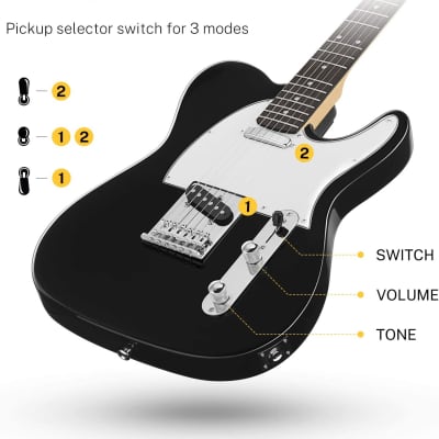 Donner Electric Guitar 39 Inch TELE Electric Guitar DTC-100 Solid Body TC Style Electric Guitar Kit image 3
