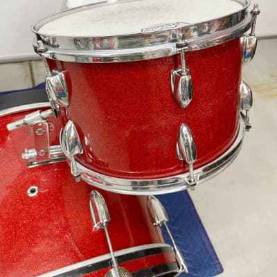 Vintage 1960s Apollo Made In Japan Drum Set in Red Sparkle image 6