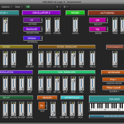 Virtual editor / programmer - KORG DW-8000 / EX-8000 - LOGIC v4 - X