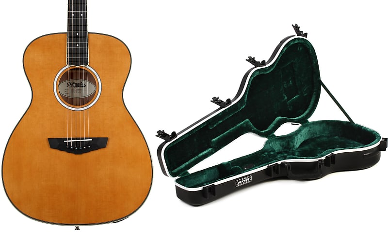 D'Angelico Excel Tammany OM Acoustic-electric Guitar - Vintage Natural  Bundle with SKB 1SKB-000 Grand Concert / 000 Sized Guitar Case image 1