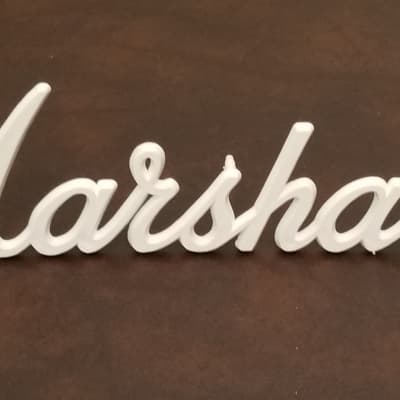 Marshall 9" Factory Replacement Original Logo Plate White image 1