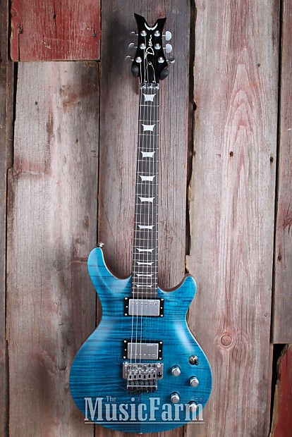 Dean ICON-FMF-TBLS Icon Flamed Top Solid Body with Floyd Rose Trans Blue Satin image 1