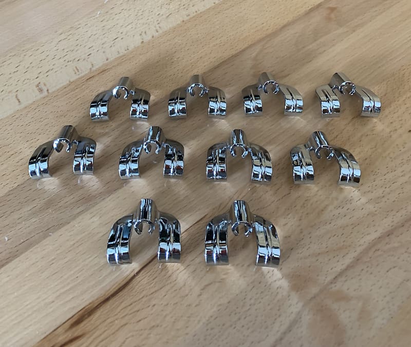 Mini Bass Drum Claws, Chrome over Steel. (Set of 10) Reverb