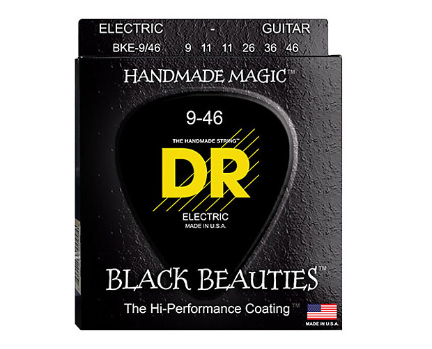 Immagine DR BKE-946 Black Beauties Coated Electric Guitar Strings - Lite and Heavy 9-46 - 1