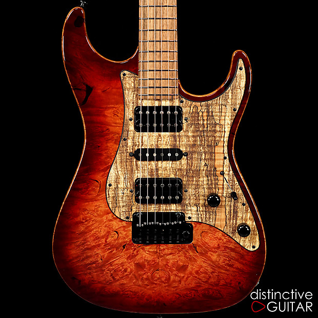 全国送料無料・イイ店 Standard Custom Suhr Trans Top Burl Waterfall - Wine ギター