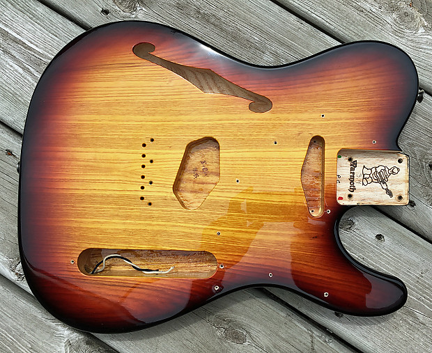 Warmoth Telecaster Thinline Body 3-Tone Burst | Reverb