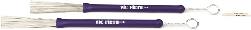 Vic Firth Heritage Brushes (pair)  Bundle with Vic Firth SPE2 Signature Series Drumsticks - Peter Erskine - Ride Stick image 1