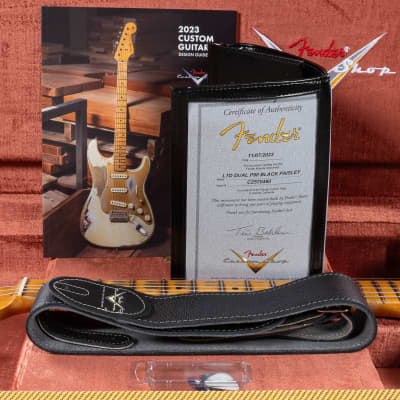 Fender Custom Shop Limited Edition Dual P90 Tele Relic Guitar, Black Paisley image 13