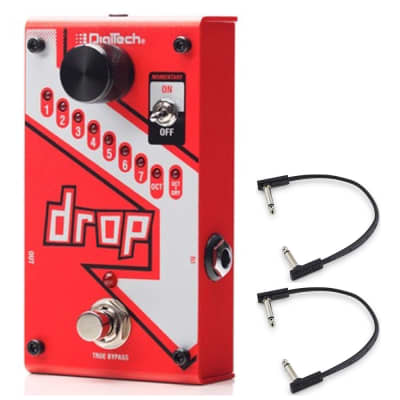 Digitech Drop Polyphonic Drop Tune Pedal w/ (2) Flat Patch Cables