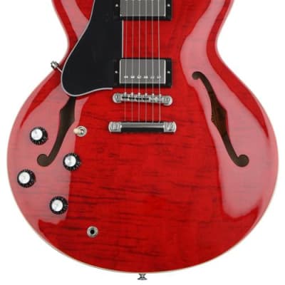 Gibson ES-335 Figured Left-handed Semi-hollowbody Electric Guitar - Sixties Cherry image 1