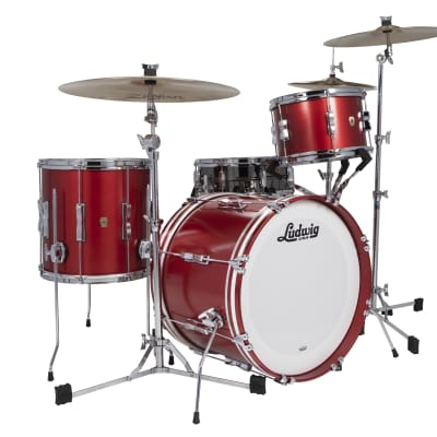 Ludwig Classic Maple Diablo Red Lacquer Downbeat Kit 14x20_8x12_14x14 3pc Drums Shell Pack Special Order Dealer image 1