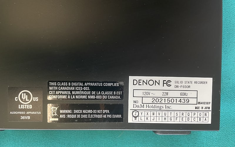 Denon DN-F650R Solid-state USB Recorder & Playback with Analog and Digital  Outputs