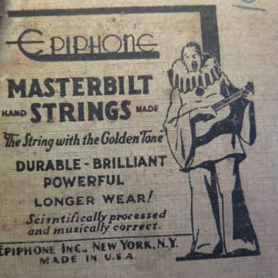 early 1900's vintage Epiphone Masterbilt guitar strings box New York ELECTAR for sale