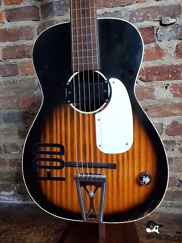 Harmony "FOD" Green Day Inspired Stella Parlor Acoustic Guitar w/ Goldfoil Pickup (1960s, Sunburst) image 1