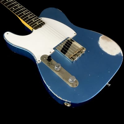 LEFTY! MJT Lake Placid Blue Nitro Lacquer ES59 Custom Relic Guitar Classic Solid Body 7.1 lb image 5
