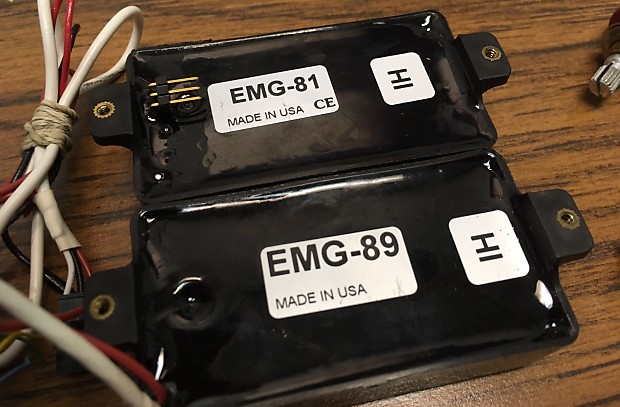 EMG 81 89 Set Atcive Electric Guitar Coil Tap Pickups Black w/ Pots Wiring  Jack 262854710144