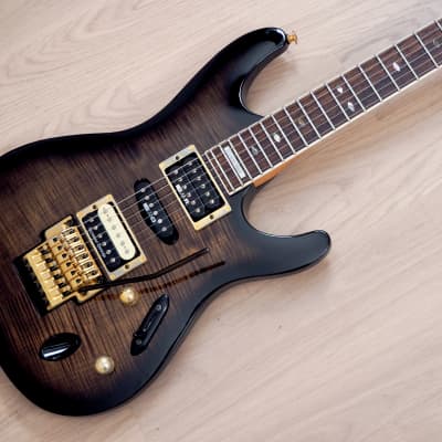 Ibanez Sシリーズ エレキギター S540FM カスタムメイド ブラック 1994 Ibanez S540FM S Series Electric Guitar HSH Transparent