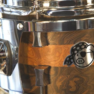 Pork Pie Percussion 4-Piece Custom 8-Ply Maple Drum Set (10/12/16/22") with Walnut/Sapele Satin Veneer image 8