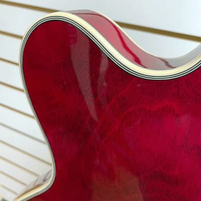 Prestige Musician Pro Semi-Hollow Guitar w/ Case Transparent Red image 5