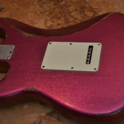 American Fender Stratocaster Relic Custom Pink Magenta Sparkle Colorshift! image 22